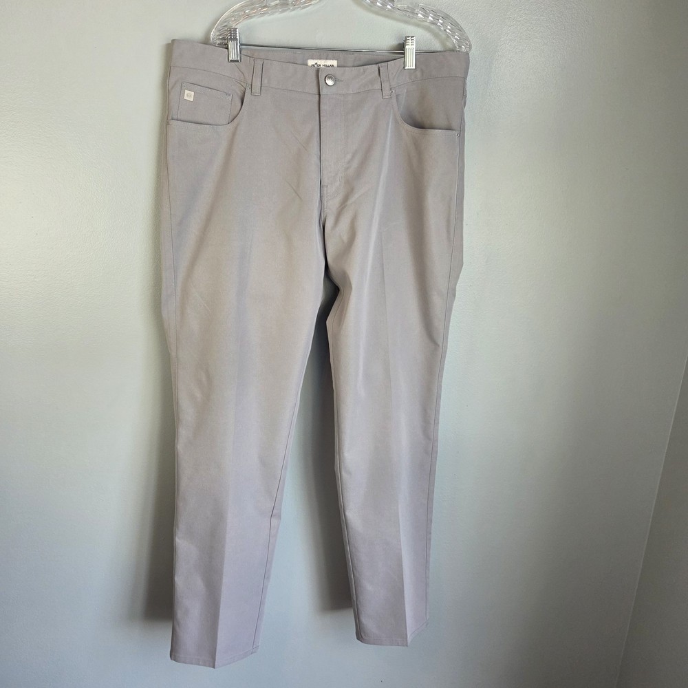 Peter Millar Chino Pants Mens 38 x 30 Gray Ultimate Sateen Five Pocket Classic