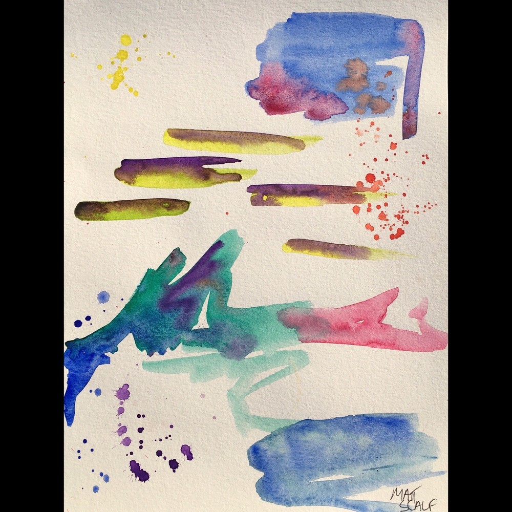 Matt Scalf Abstract ORIGINAL PAINTING Watercolor 9x12 Modern Contemporary Decor