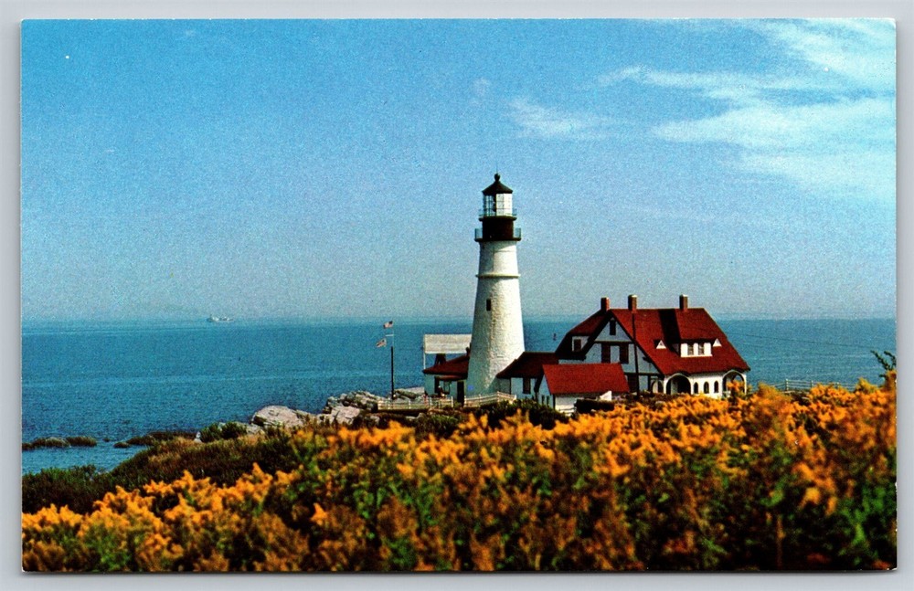 Maine Portland Lighthouse Headlight Postcard, C4