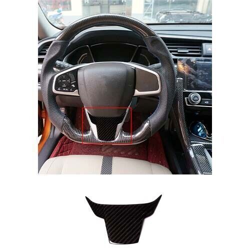 For Honda Civic 10th 2016-2020 Cover Trim Dry Carbon Fiber Steering Wheel Sheet