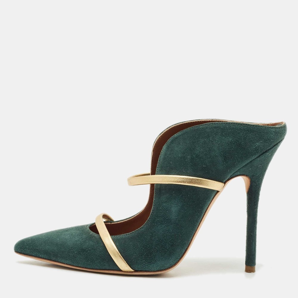 Malone Souliers Green Suede Maureen Pumps Size 37.5