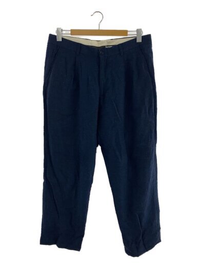 Supreme Pleated Trousers Bottom 34 Rayon Cotton Navy Pilling