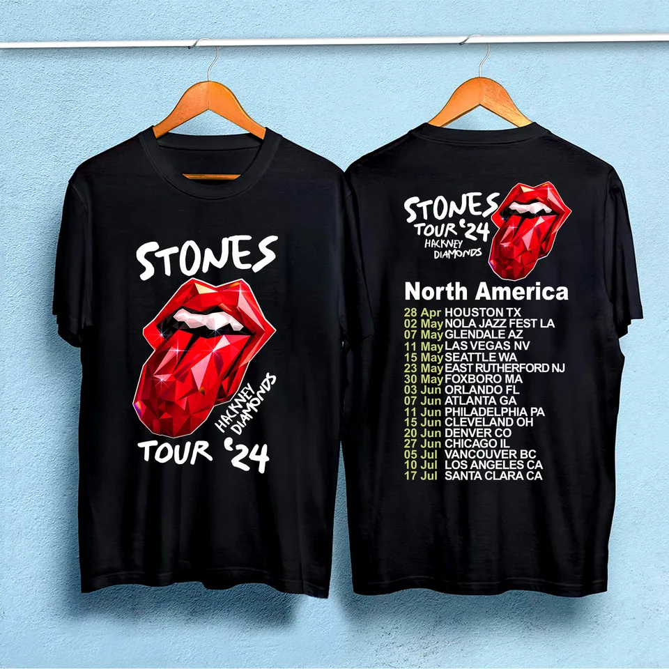 2024 Rolling Stones Tour T-Shirt for Men - Casual Vintage Rock Tee