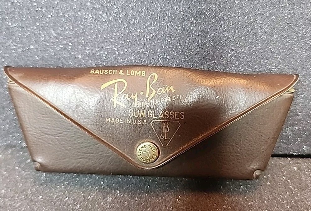 Vintage Bausch & Lomb Ray Ban Clip On Sunglasses With Original Leather Case