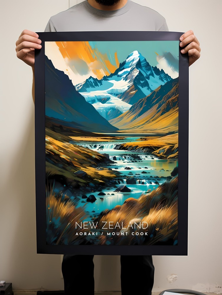 New Zealand Travel Poster Wall Art Oceania Instant Hanging Decor New Home Gift