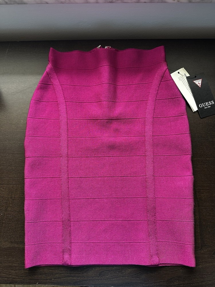 GUESS Women’s Mirage Zip Back Pink Mini Skirt pink XS NWT