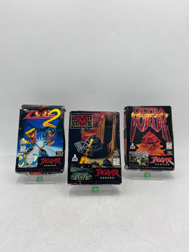 Atari Lot of 3 ATARI JAGUAR 64-Bit Games (Ultra Vortek, Zool 2, Hover Strike) Vi