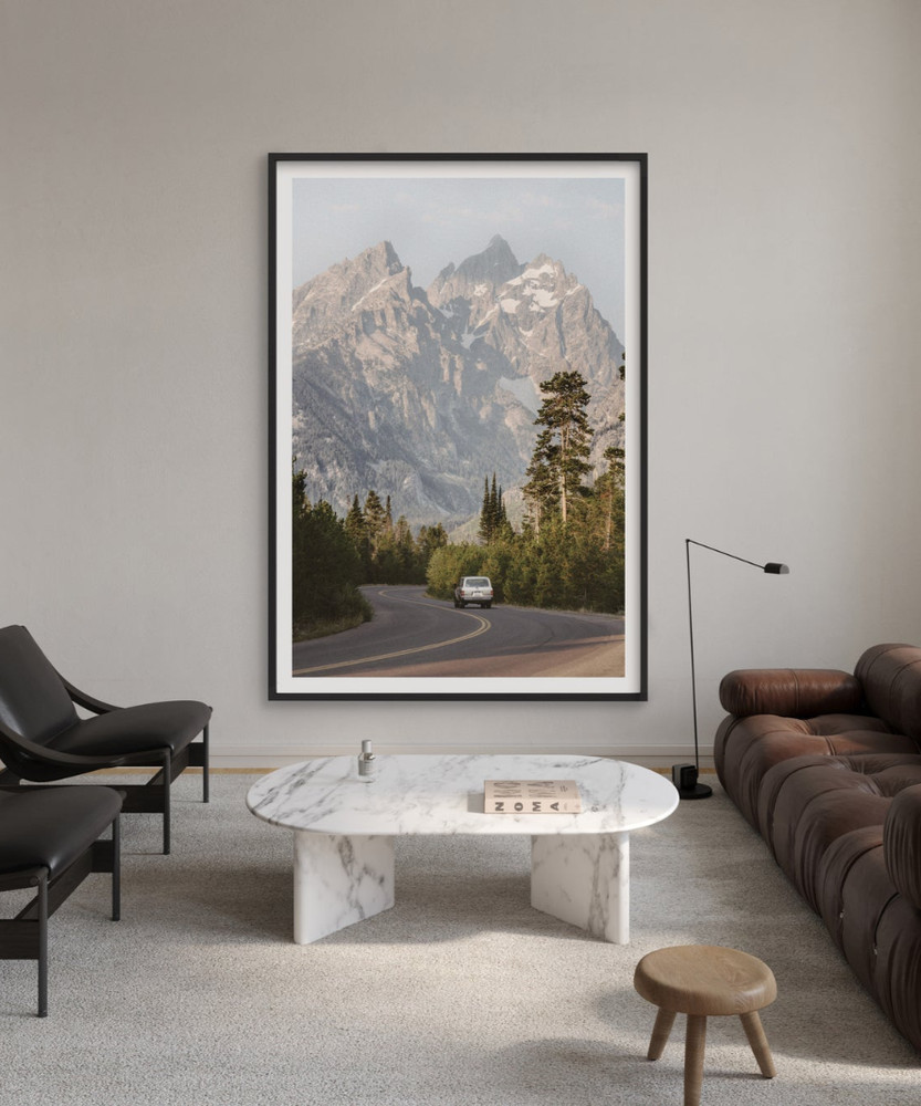 Mountain Road Landscape Poster | Vintage Nature Wall Art Print Decor