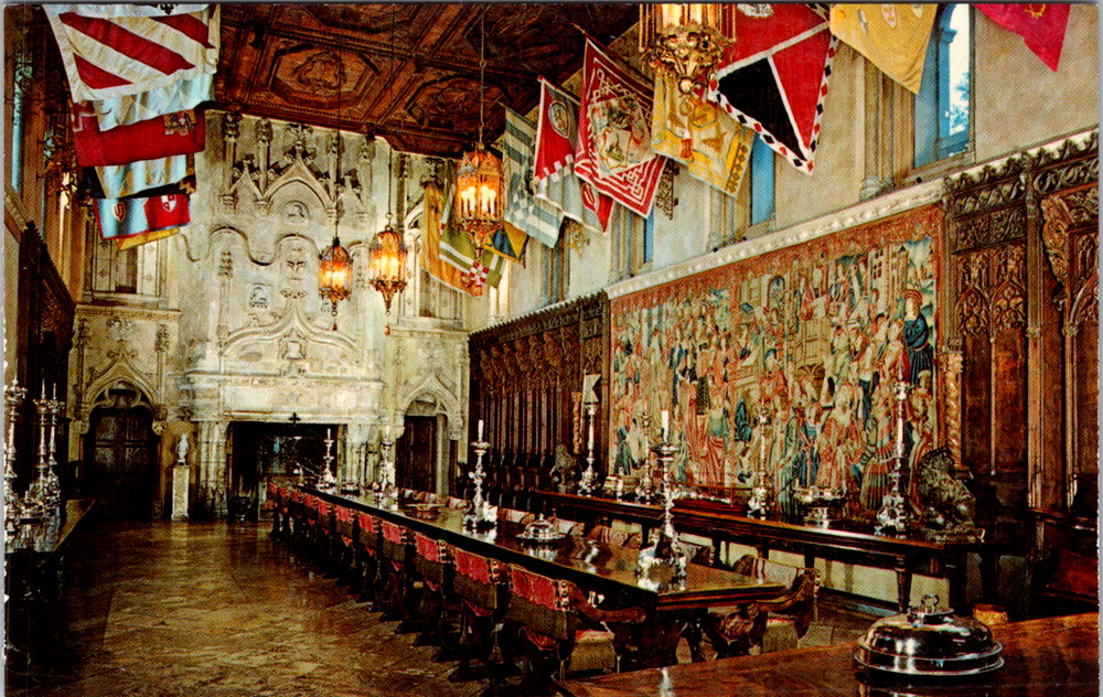 Vintage Postcard Hearst Castle Refectory San Simeon California