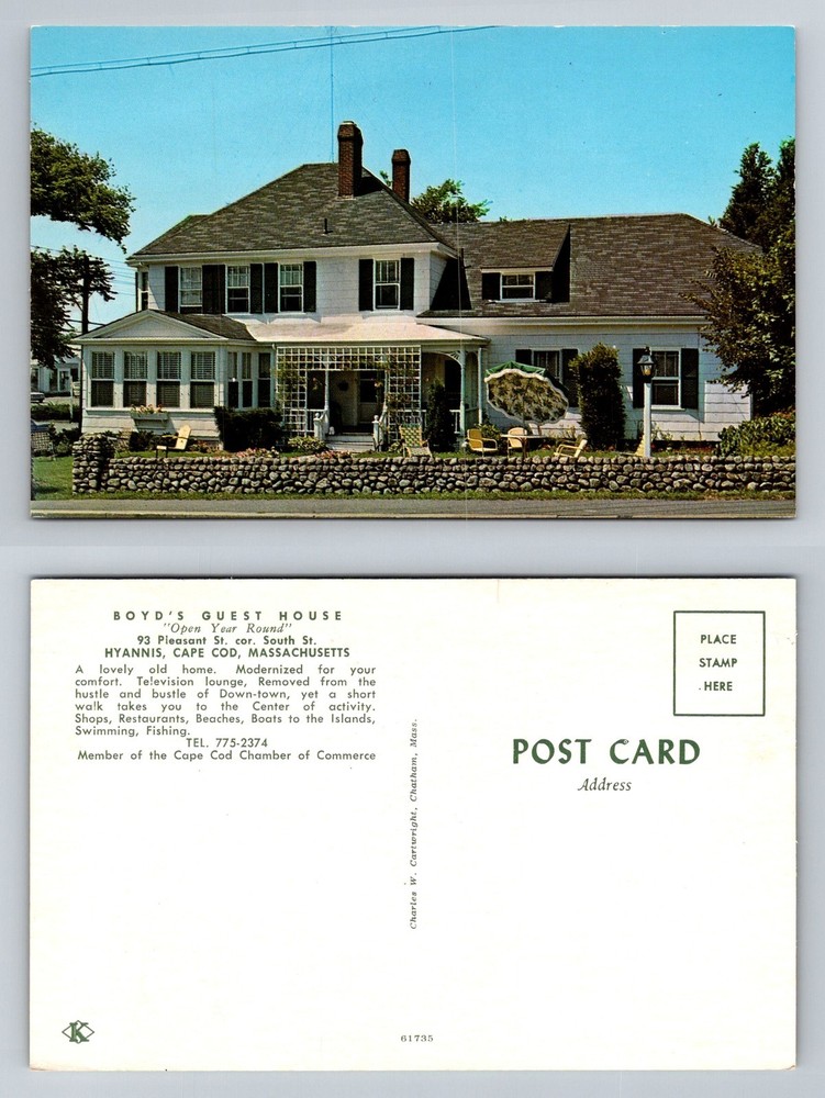 Hyannis, MA-Massachusetts, Boyd’s Guest House Cape Cod Vintage Postcard