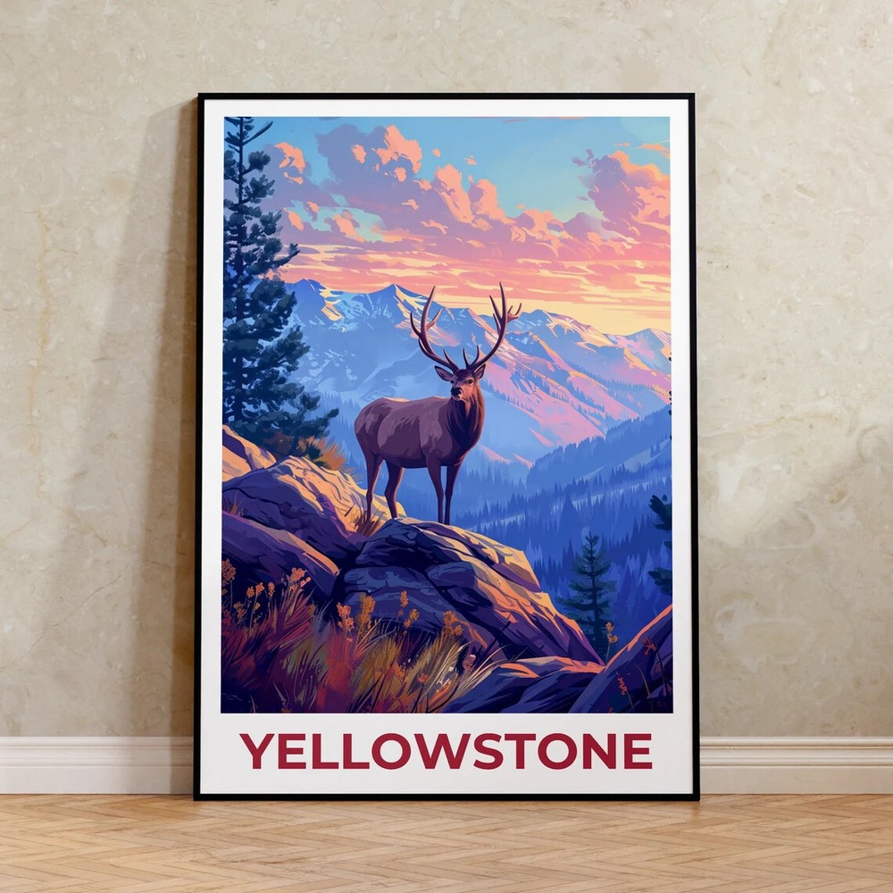 Deer Wyoming Poster Premium Quality Choose your Size