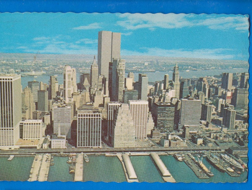 World Trade Center, New York city, vintage postcard