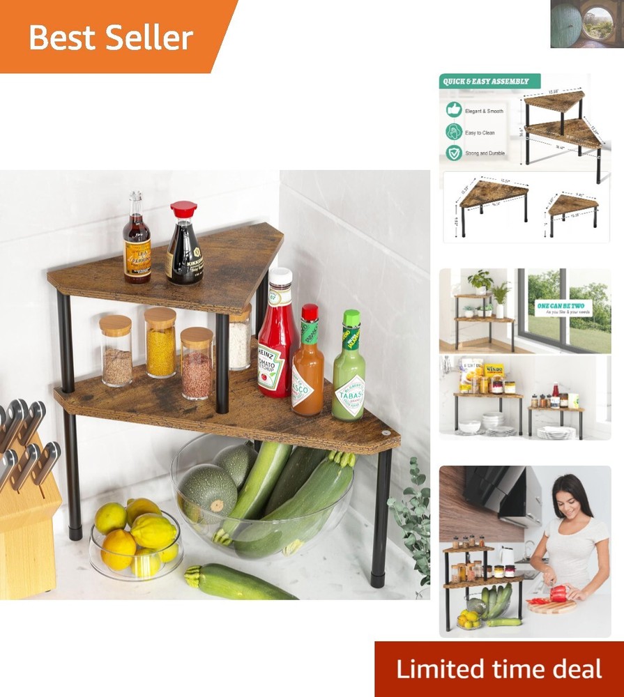 2-Tier Spice Rack and Bathroom Organizer for Multi-Purpose Storage