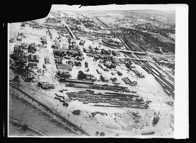 Pueblo Colorado 1921 Flood Devastation Industrial Business District Aerial View