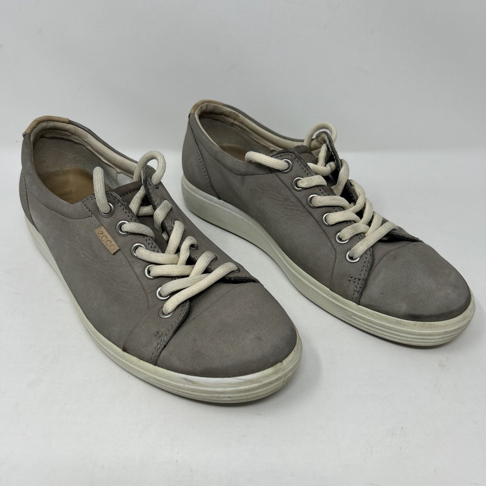 Ecco Soft 7 Leather Sneaker Anatomical Gray Comfort Women's 8 (S16)
