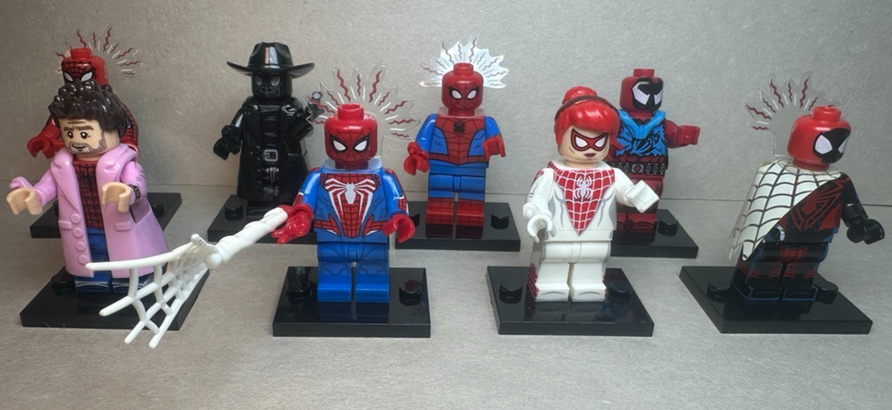 Custom Lego Marvel Spider-Man Spiderverse Minifigures 8 Pack