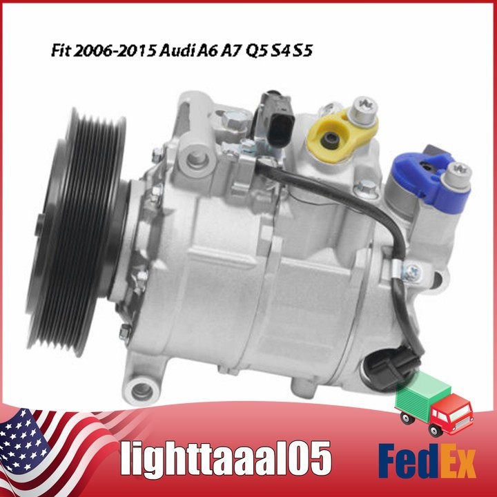 AC Compressor w/Clutch Fits AUDI A5 A6 A7 Q5 S4 S5 OE#4F0260805AF DENSO 6SEU14C