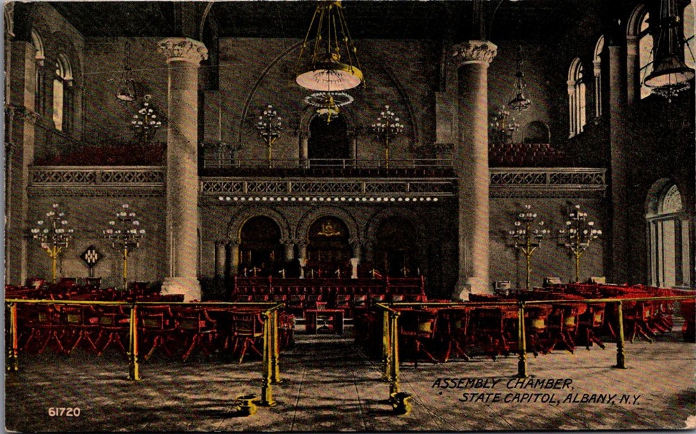 Vintage 1913 Postcard Albany NY State Capitol Assembly Chamber Interior