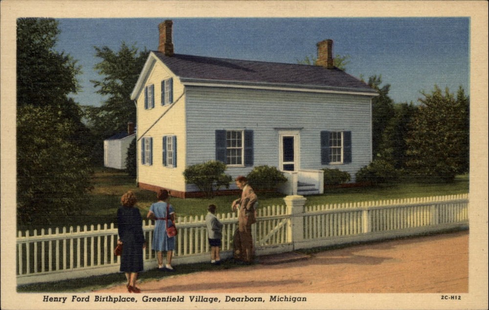 Dearborn Michigan Henry Ford Birthplace Greenfield Village ~ 1930s postcard