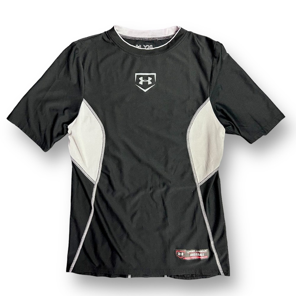 Boys Under Armour YXL Shirt UA HeatGear Quick Dry 14-16 Youth Base Layer, Black