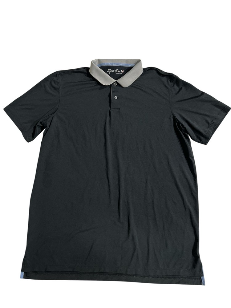 Greyson SHORT PAR 4 Short Sleeve GOLF Polo Shirt Black Men's Large