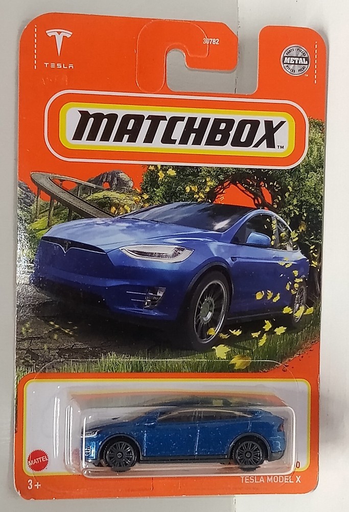 2022 Matchbox Basic Tesla Model X 53/100 Blue HFN93 MBX Highway