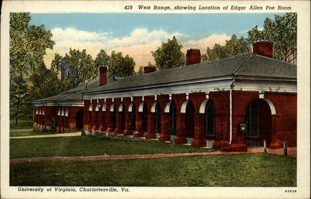 Charlottesville Virginia ~ University Virginia ~ Edgar Allen Poe Room ~ postcard