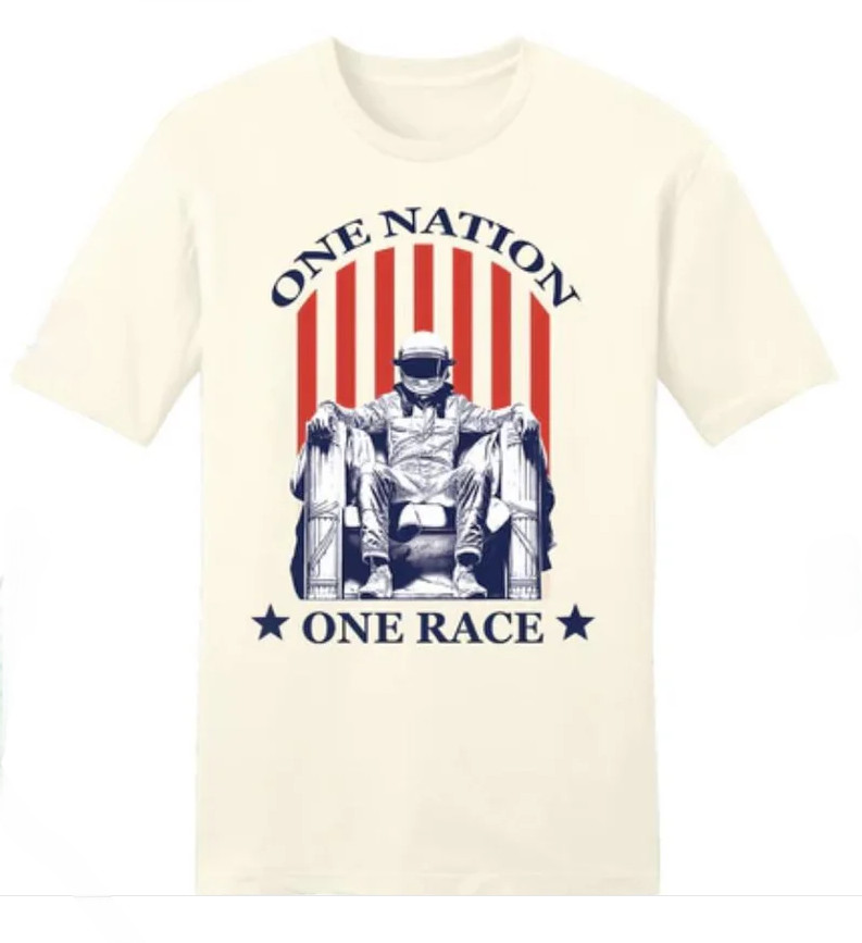 HOT!! One Nation One Race T-Shirt Racing Helmet Graphic Tee