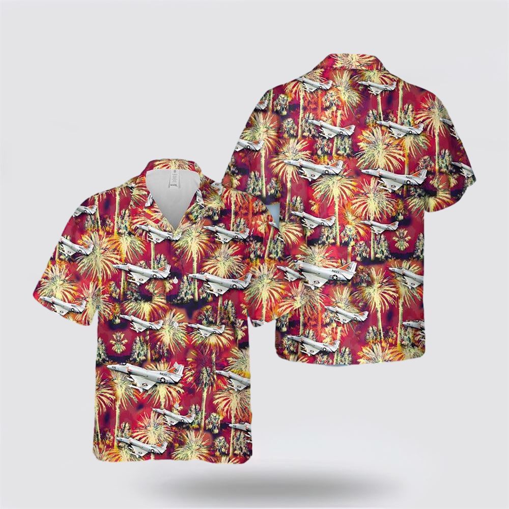 US Navy Douglas A 4 Skyhawk Hawaiian Shirt  Gifts For Military Personnel