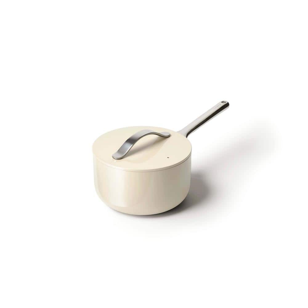 3-Quart Cream Ceramic Nonstick Saucepan