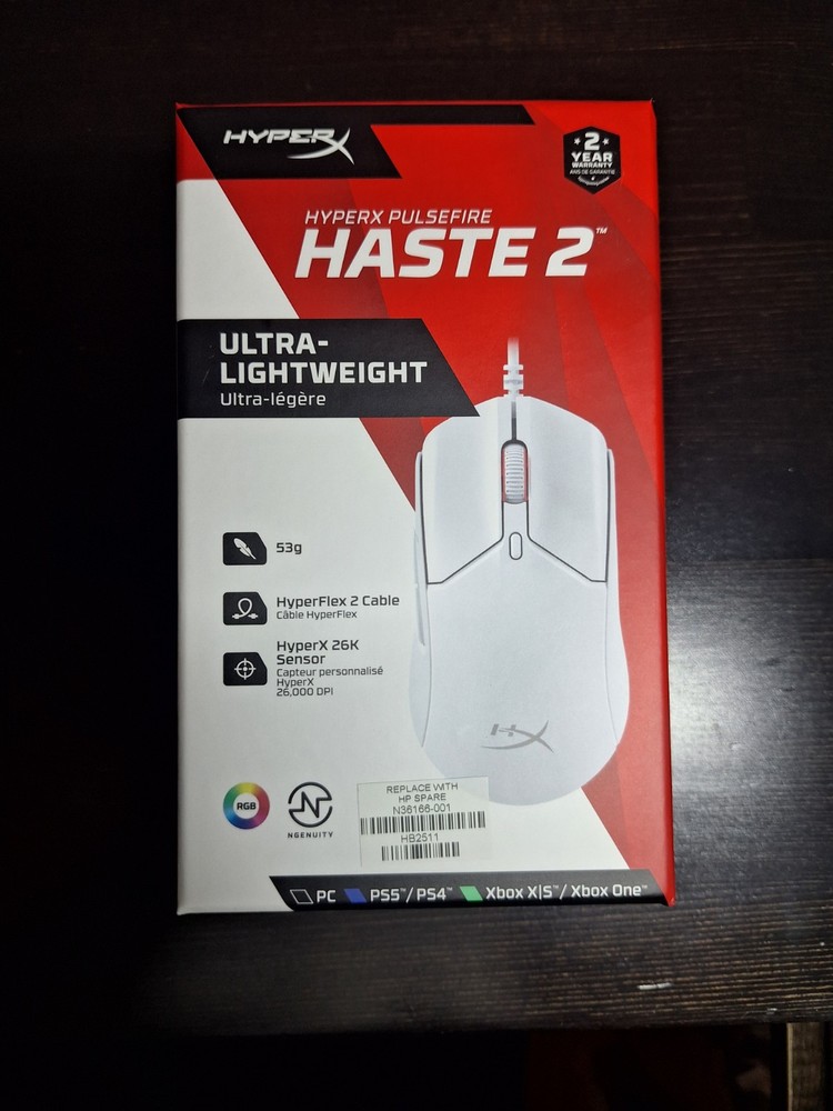 HyperX Pulsefire Haste 2 White Ultra-Light RGB Gaming Mouse