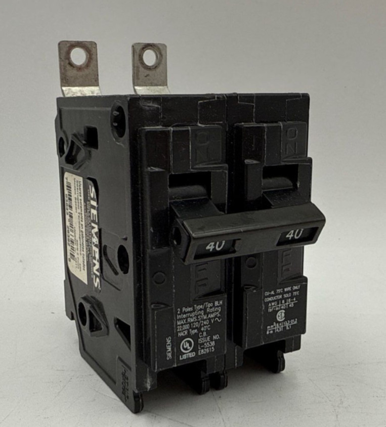 Siemens B240H Circuit Breaker 40A 2P 240/120V B 40 Amp 2 Pole