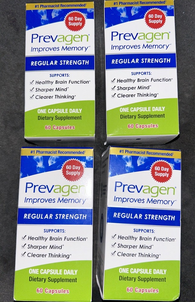 4 Lot Prevagen Regular Strength Brain Memory Support Dietary Supplement, 240 Capsules