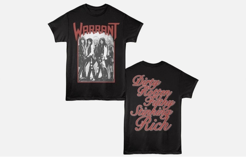 Warrant Band Group Photo Dirty Rotten Filthy Stinking Rich Men's T Shirt