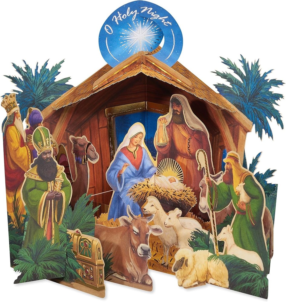 American Greetings Religious Pop Up Christmas Card with Spirit of the Season Design  