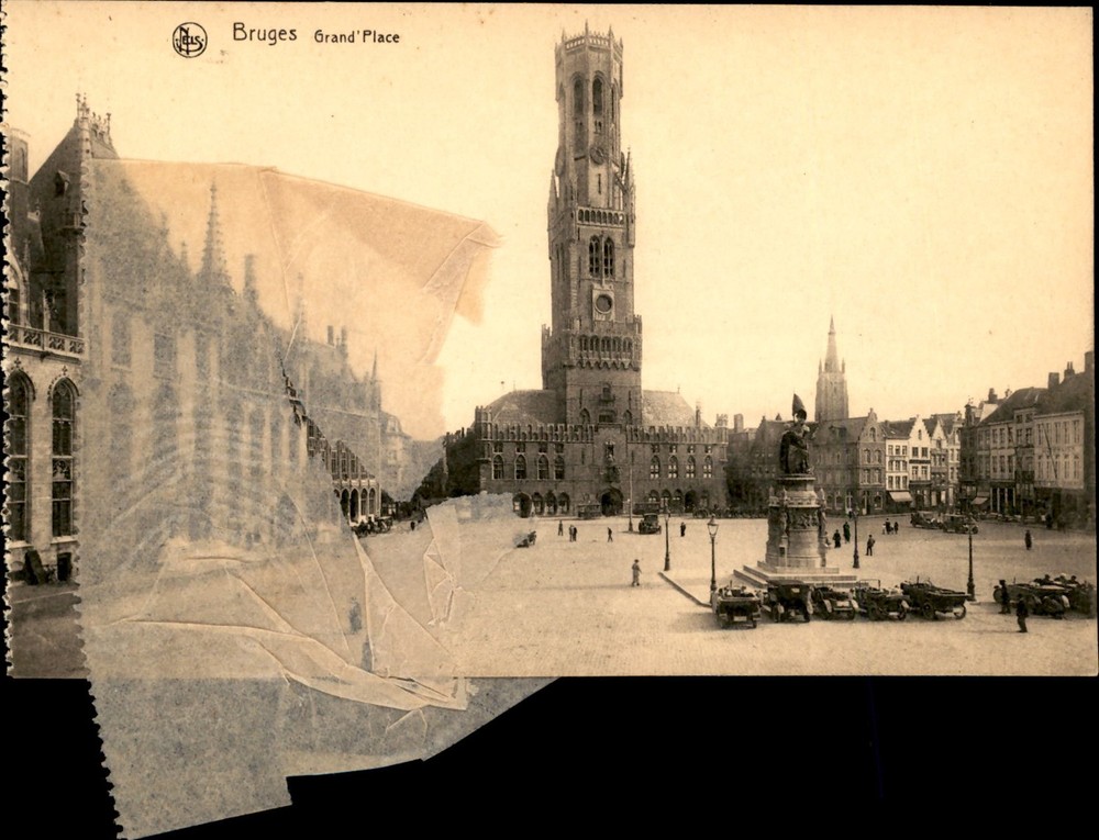 Bruges, Belgium, Grand Place, Ern. Thill, Bruxelles, architecture, Postcard