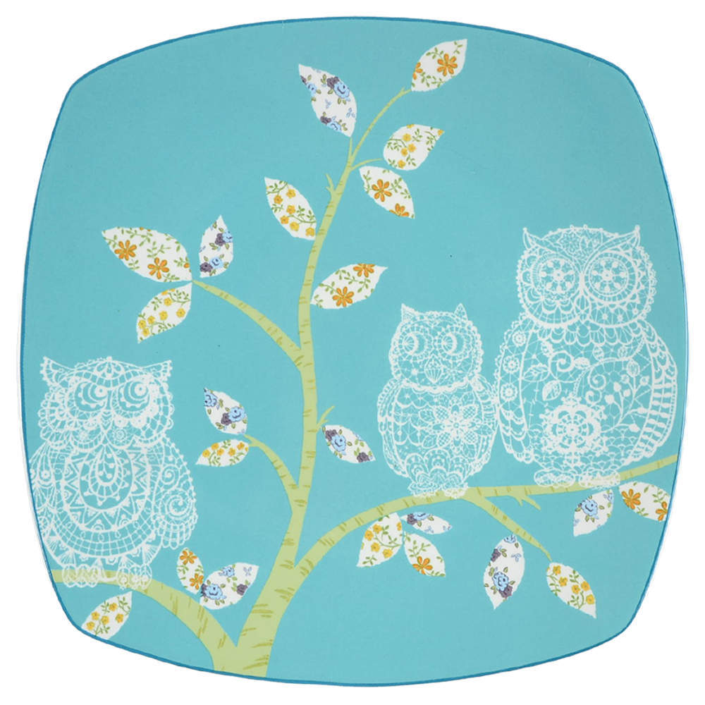 222 Fifth Lacy Owls Square Salad Plate 11062681