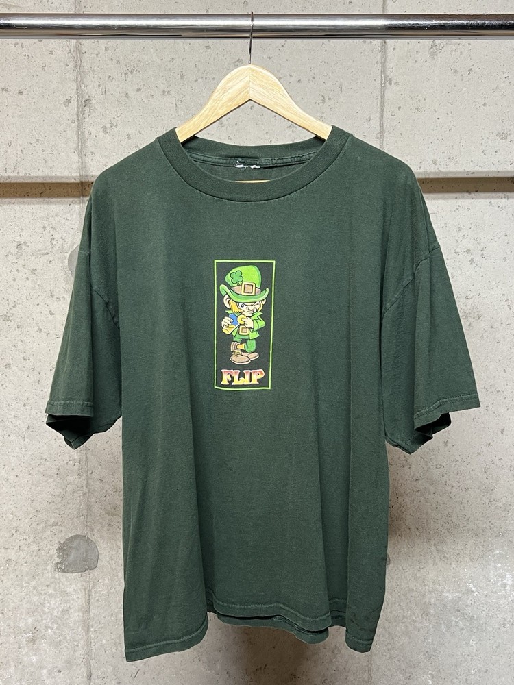 Vintage 1990s Flip Skateboards T-Shirt Green Men's XXL 24.5x28