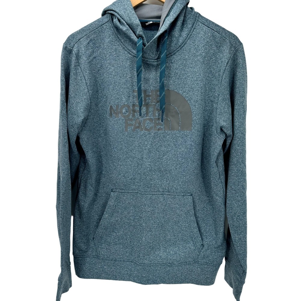 The North Face Hoodie Mens Small Blue Gray Surgent Half Dome Pullover Comfy
