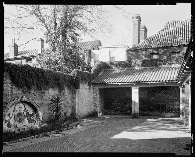 Charleston South Carolina 1936 Dock Street Theatre Planters Hotel Courtyard
