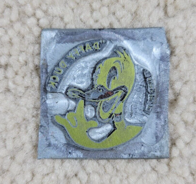 Rare Vintage Disney Daffy Duck Letterpress Printing Block Stamp Plate