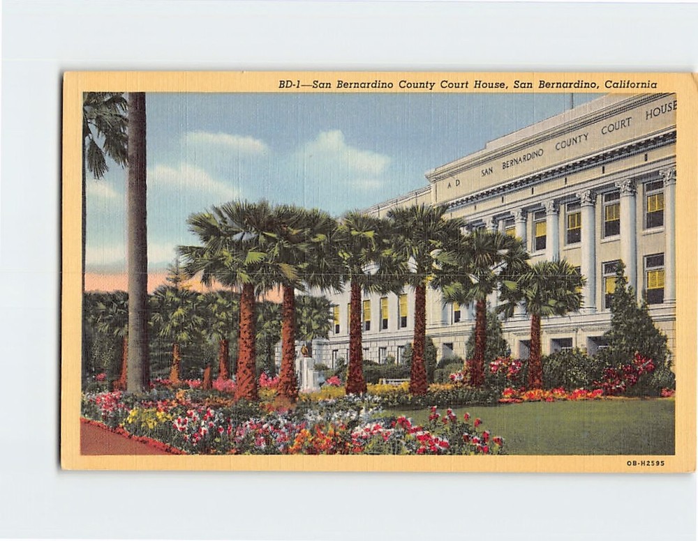 Postcard San Bernardino County Court House San Bernardino California USA