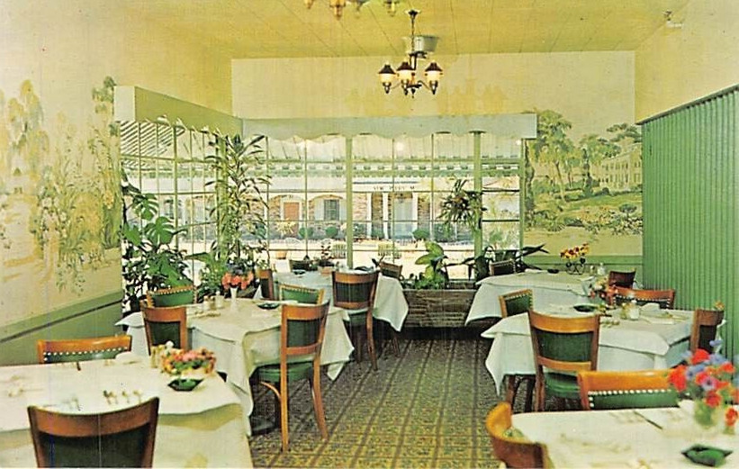Postcard GA: New Perry Hotel & Motel, Perry, Georgia, Chrome, Coffee Shop