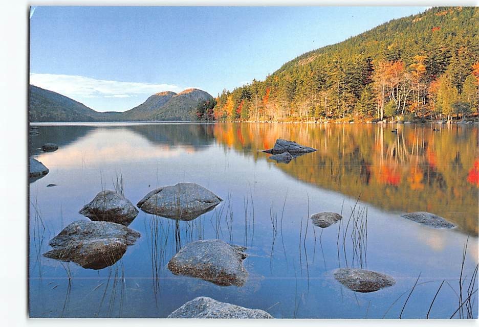 Postcard Jordan Pond & The Bubbles Acadia National Park Maine USA
