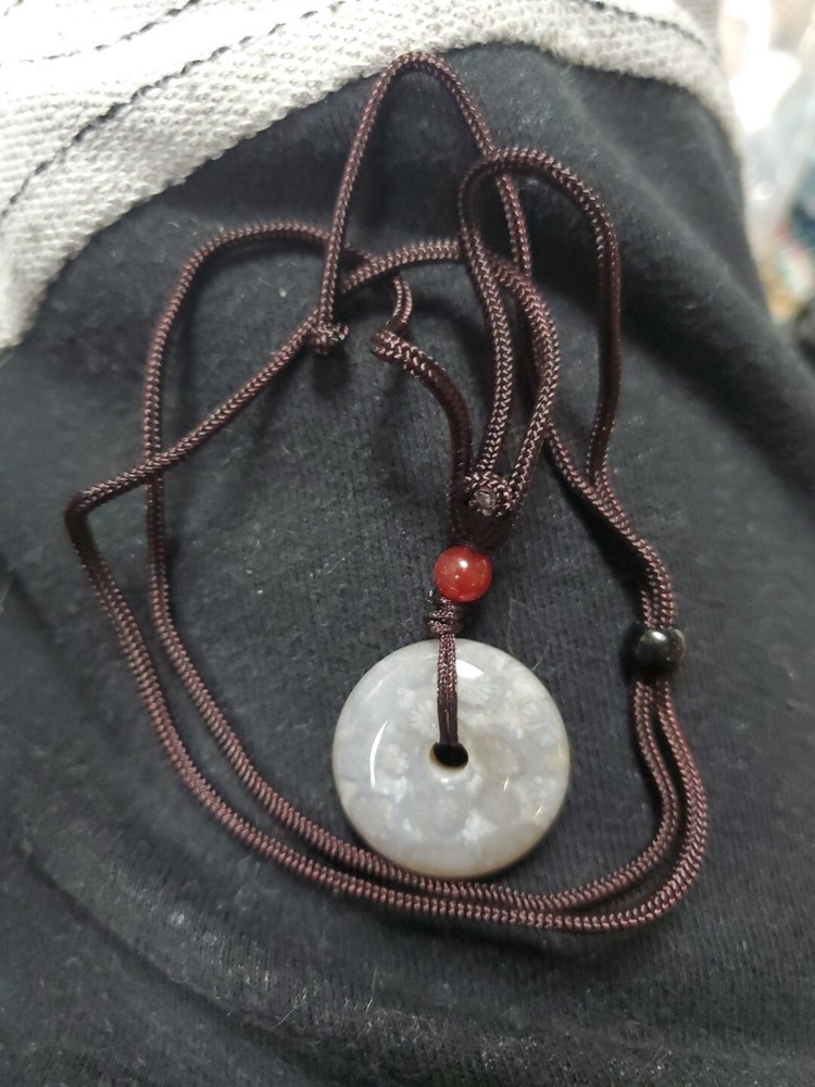 GENUINE FLOWER AGATE Crystal Pendant Necklace Adjustable