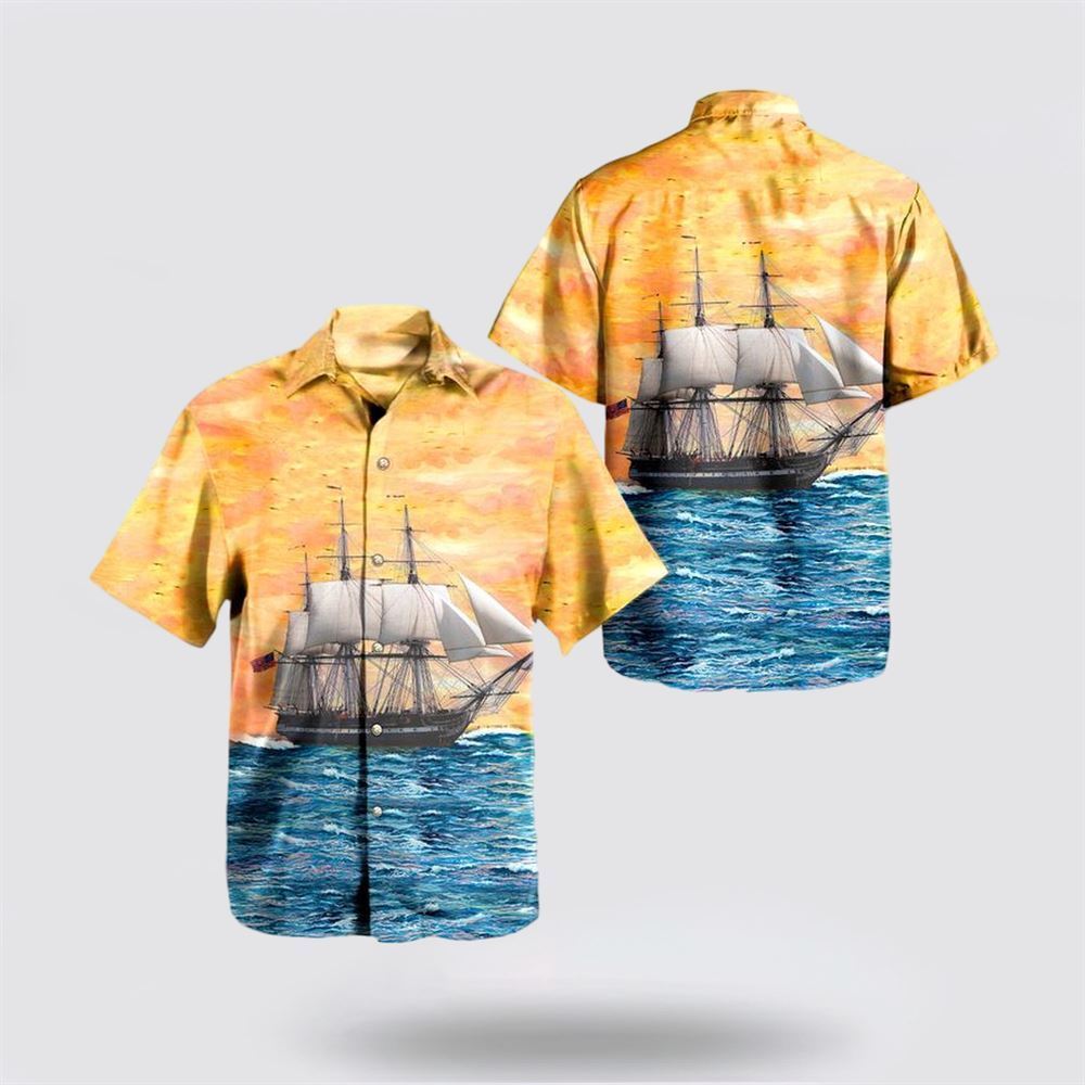 US Navy USS Constitution Hawaiian Shirt 8211 Beachwear Gift For Military Personn