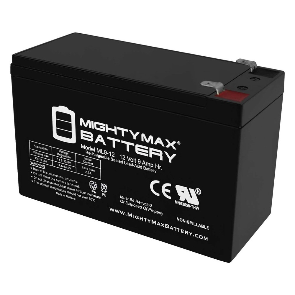 Mighty Max 12V 9Ah SLA Battery Replacement for Prong-Top Game Feeder