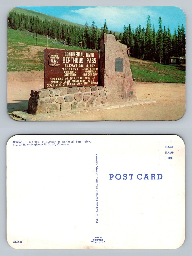Berthoud Pass, CO-Colorado, Summit Continental Divide Old View Vintage Postcard