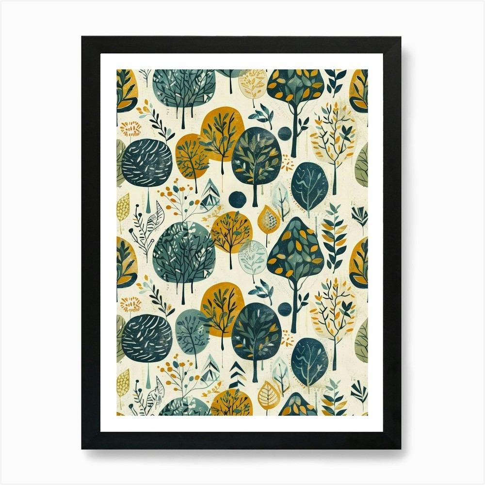 Autumn Trees 4 Framed Wall Art Canvas Print Picture Poster  