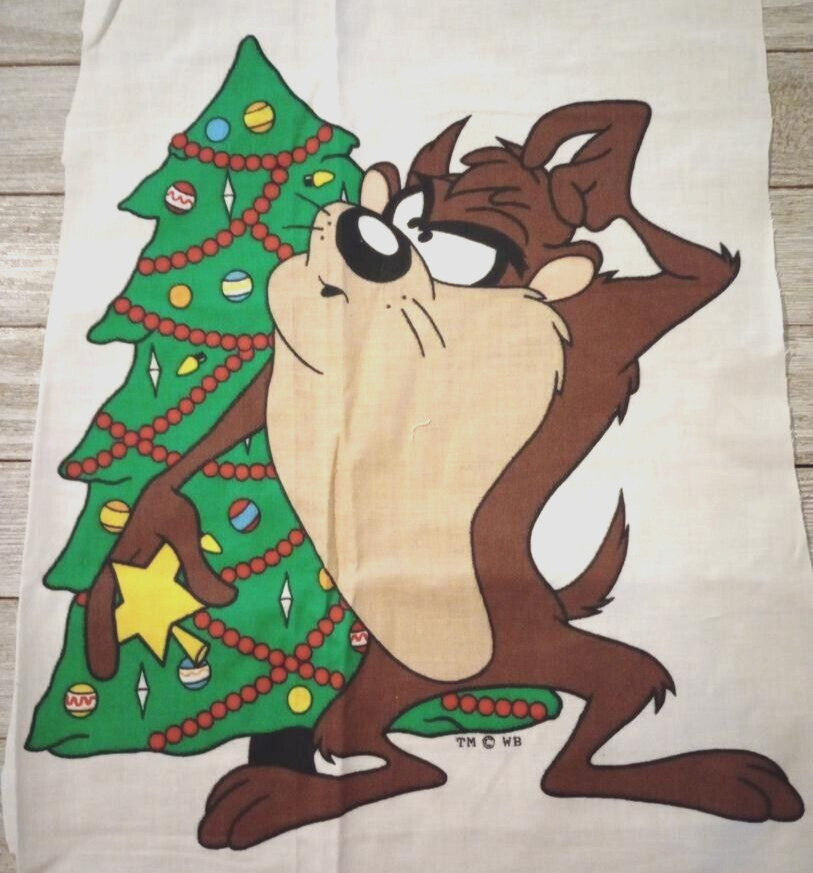 looney tunes taz christmas fun fabric large print 13 x 9 inch 1pc